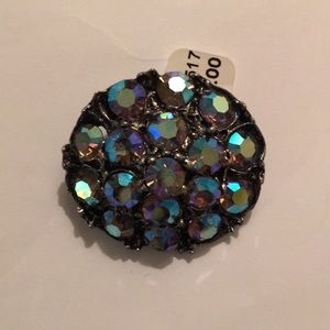 NWT Crystal Brooch with Blue/Turquoise Stones